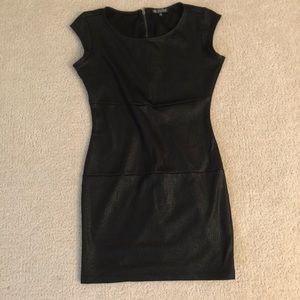 Bebop black faux leather bodycon dress
